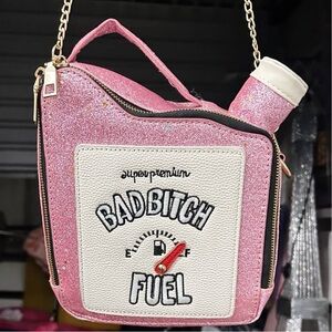 Eclectic Pink Glitter Gas Can Crossbody Purse - “Bad b!tch fuel”